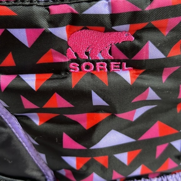 Sorel Youth‎ Flurry Print Winter Purple Pink Rubber Snow Boots Size 5 - Picture 9 of 11